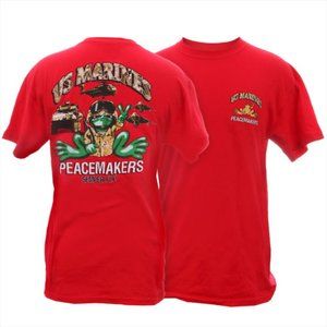 Peace Frogs "U S Marines Peacemakers" T-Shirt Red